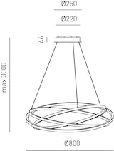 thumbnail of ATIA S/M Weiße Aluminium LED-Pendelleuchte 100W 7500lm 3000K Dimmbar Phasenanschnitt- und Druckschalter - Gealuce