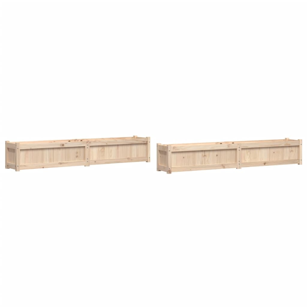Helloshop26 - Pflanzkübel Hochbeet Blumenbeet Garten Terrasse 2er-Set massives Kiefernholz braun 02_0039048