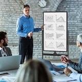 thumbnail of COSTWAY Doppelseitiges mobiles Whiteboard, 60 x 90 cm, höhenverstellbares magnetisches Whiteboard mit Rollen