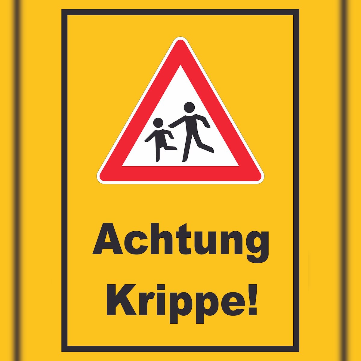 HB-Druck Achtung Krippe Schild A5 (148x210mm)