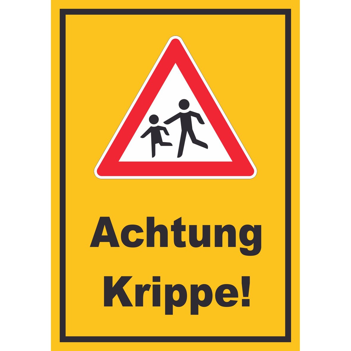 Achtung Krippe Schild A5 (148x210mm)