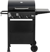 thumbnail of aro Barbacoa de gas, acero/acero inoxidable, 104 x 58 x 104.5 cm, 3 quemadores (3 kW), termómetro, 1 mesa auxiliar plegable, con 2 ruedas, negro