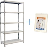thumbnail of SimonRack Estantería Metálica, 1800x900x500 mm, 5 Alturas, Bandeja Metal, 180 kg de Punto Flexión, Incluye Funda, Blanco - Simonclick