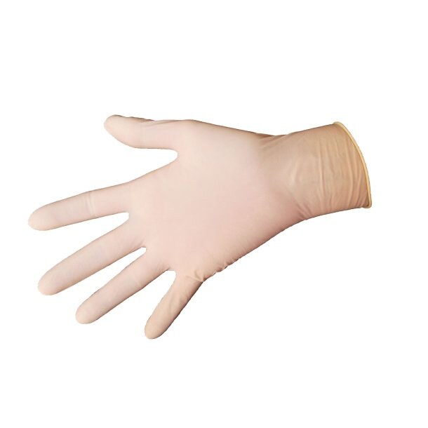 Gants latex blanc poudré taille M (7/8)  x 100 gants - contact alimentaire