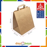 thumbnail of DayBays 1000 Stk. Papiertüten 26+20x28 cm Braun mit Flachhenkel