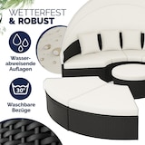 thumbnail of CASARIA® Polyrattan Sonneninsel Sonnenliege Gartenliege Ø 230 cm Schwarz