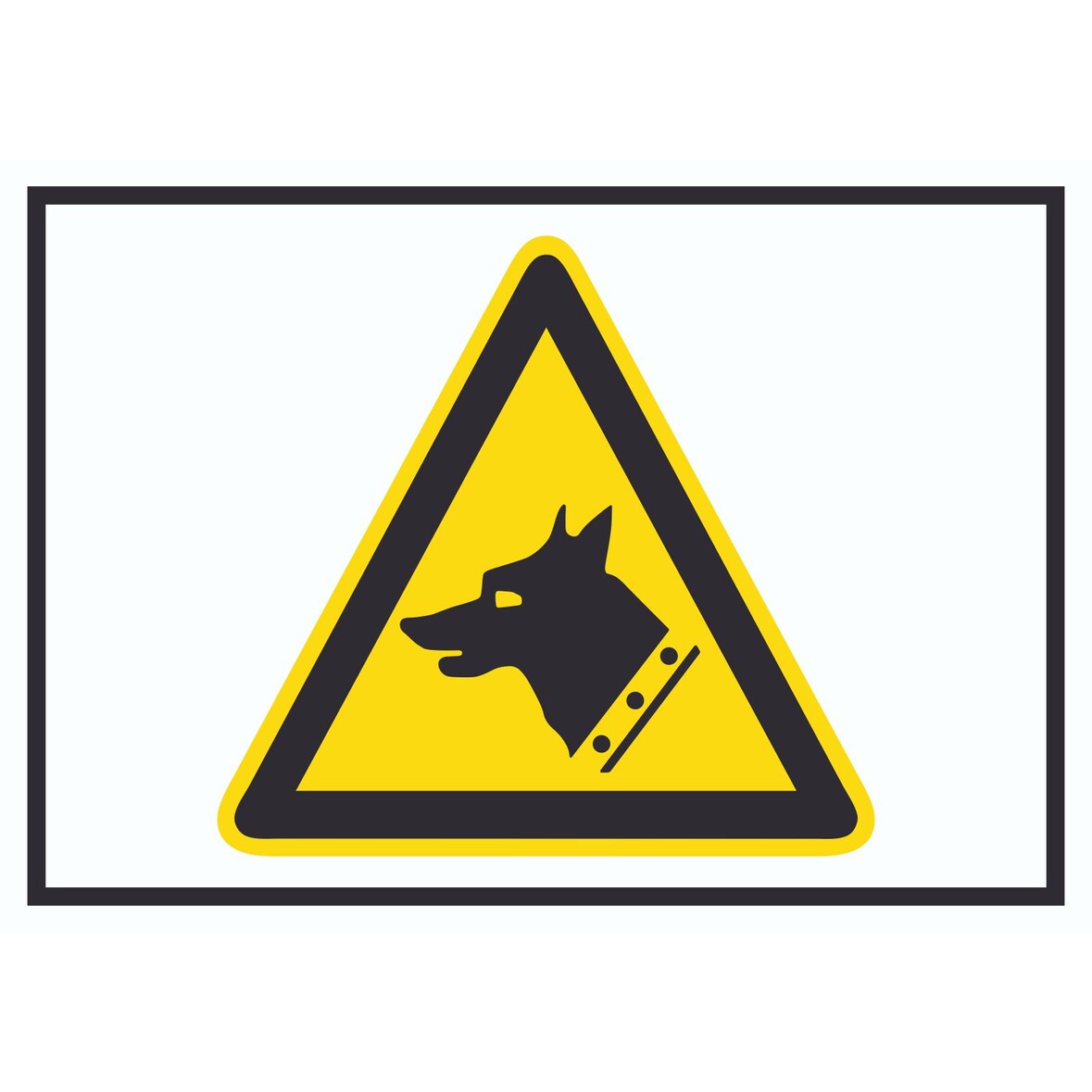Achtung Wachhund Symbol A2 Rückseite selbstklebend Schild