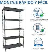 thumbnail of SimonRack Estantería Metálica, 2000x1100x400 mm, 5 Alturas, Bandeja Metal, 200 kg de Punto Flexión, Antracita - Simonclick