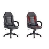 thumbnail of Racewagenstoel bureaustoel CS0005 , kunststof/metaal, in hoogte verstelbare zitting, zwart/grijs