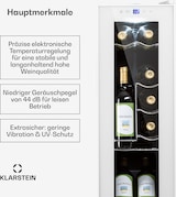 thumbnail of Klarstein Shiraz 12 Slim Uno Weinkühlschrank 32l/12Fl.Touch 85 W 5-18 °C LED Weißes Glas