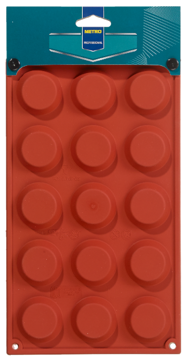 METRO PROFESSIONAL Stampo da forno per crostatine, silicone, 35 x 17.5 x 1 cm, resistente a temperature da -60 a +230 °C, impilabile, arancione