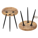 thumbnail of Beistelltisch Holz rund Couchtisch Wohnzimmer Tisch Metalbeine Holzplatte massiv : Durchmesser 50 - Höhe 48 cm