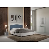 thumbnail of Letto contenitore 160x190 struttura bianco frassino testata microfibra blu Grace