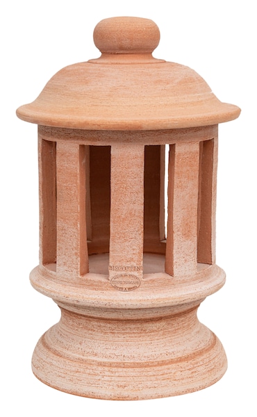 Biscottini Lanterna decorativa per esterno 26x26x45 cm - Lanterna portacandele da giardino - Lanterna in terracotta da terra Made in Italy