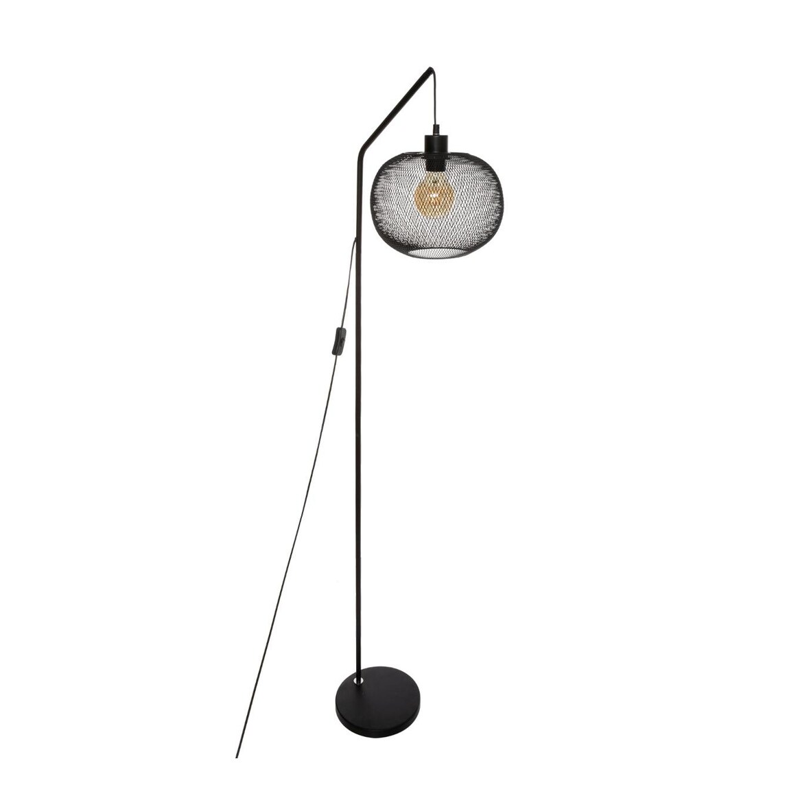 Lampadaire Arc en métal Noir H 157.5 cm