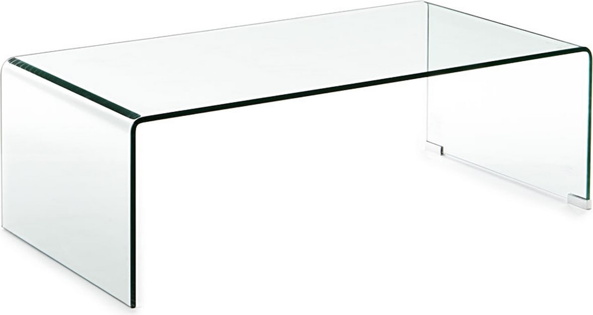 Oreste Luchetta Tavolino BRIDGE GLASS in vetro curvato H.35 x L. 110 x P.55 cm Trasparente