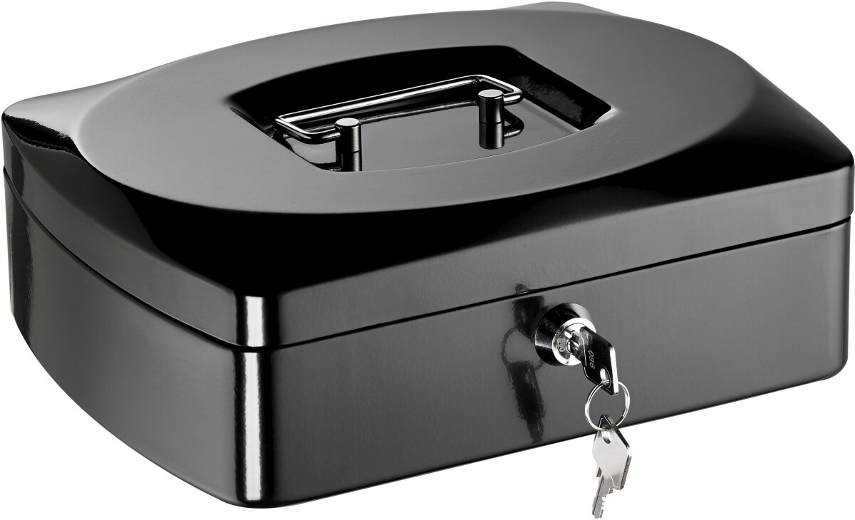 ALCO Geldkassette Stahlblech mit Schloss 255x200x90mm schwarz