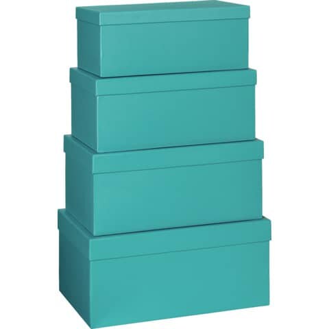 Geschenkkarton One Colour, 4-teilig, türkis