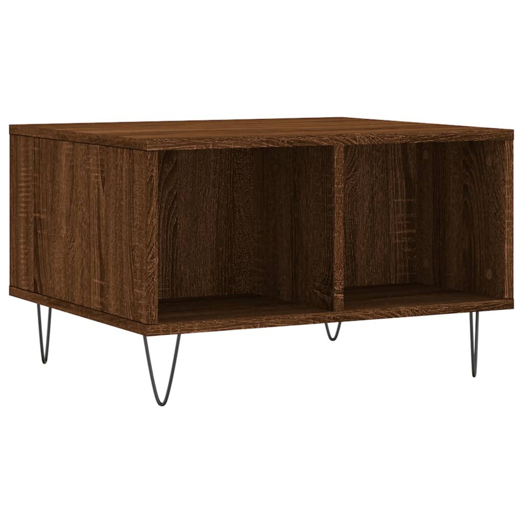 Table basse Chêne marron 60x50x36,5 cm Bois d'ingénierie Modèle Flex Évasion Pro
