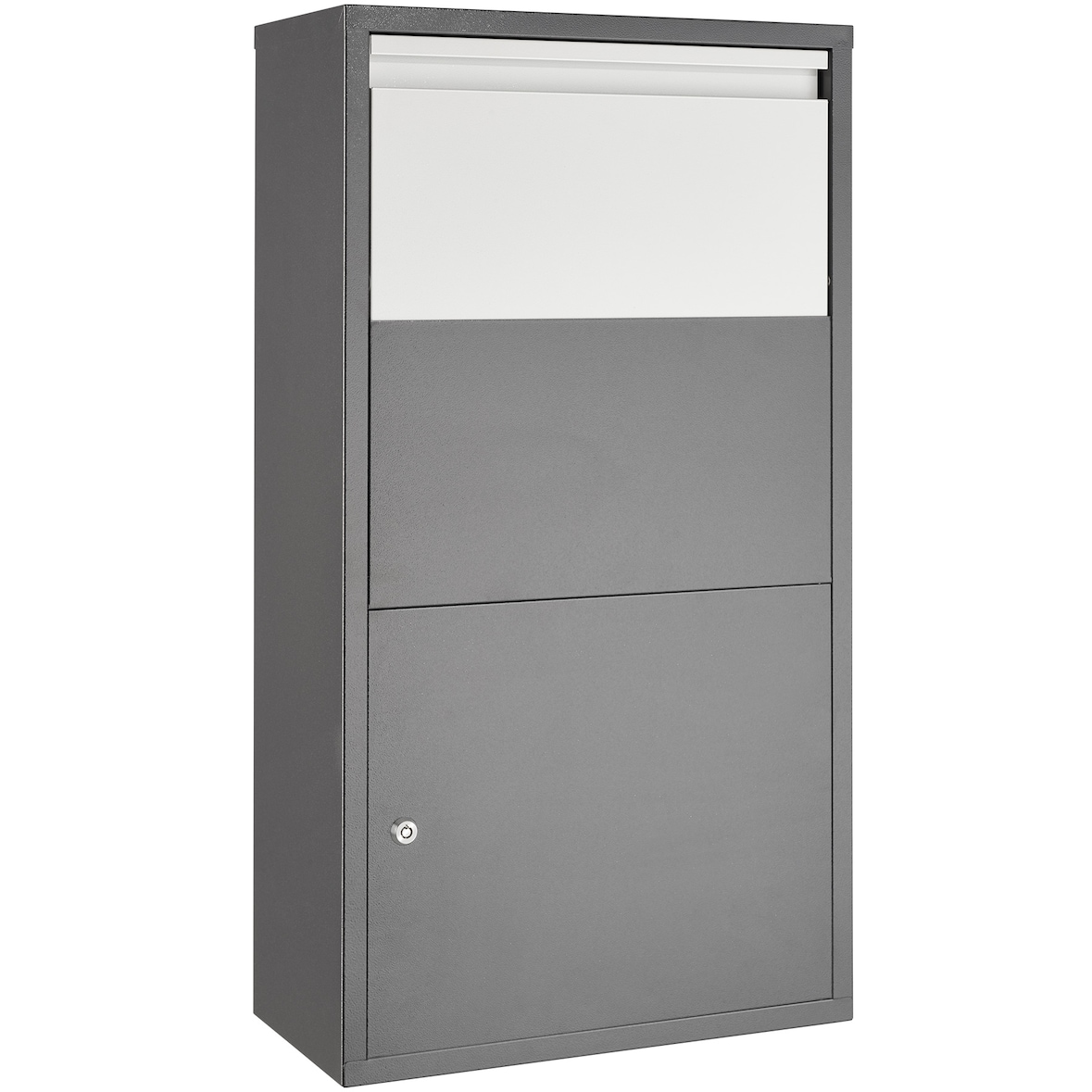 tectake Buzón para paquetes Fortaleza con cierre de seguridad 44 x 22 x 82 cm  Antracita