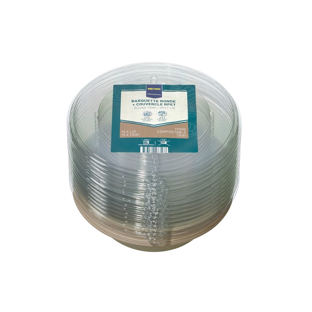 METRO Professional Kom 1 liter bagasse met deksel, 15 stuks