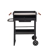 thumbnail of Tarrington House Brigida houtskoolbarbecue, 41 x 58.5 cm, 2 in hoogte verstelbare grillroosters, verrijdbaar, staal, zwart