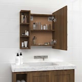 thumbnail of vidaXL Spiegelschrank mit LED Braun Eichen-Optik 70x16,5x60 cm