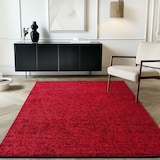 thumbnail of Carpetsale24 Baumwolle Teppich Rot 240x340 cm  Waschbar Vintage Kelim Kurzflor Rutschfest & Weich Einfarbig Meliert Für Wohnzimmer Schlafzimmer