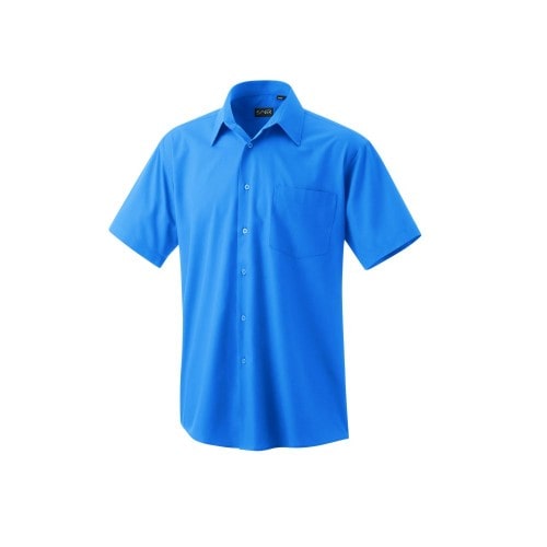 401 - Oberhemd halbarm : royal blue 60% Baumwolle 40% Polyester 120 g/m² 46