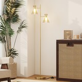 thumbnail of HOMCOM Lampada da Terra Moderna 2 Luci Oro