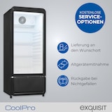 thumbnail of Exquisit Glastürkühlschrank, 200l Getränkekühlschrank mit LED, Umluft, 3 verstellbare Ablagen, CoolPro, GKS5180-GT-431D schwarz