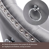 thumbnail of Merax Esszimmerstuhl (6er Set, 6 St), Küchenstühle Polsterstuhl mit Rückenlehne Samt, Grau