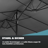 thumbnail of Kingsleeve Doppelsonnenschirm XXL 4,6m UV Schutz 80+ Schutzhülle Doppelschirm Sonnenschirm Anthrazit