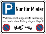 thumbnail of Parkverbotsschild, Nur für Mieter Widerrechtlich abgestellte Fahrzeuge, Aluverbund - 400 x 300 x 2 mm Aluverbund