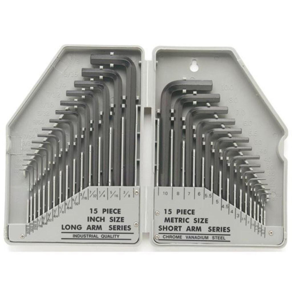 Conjunto de chave hexadecimal, SAE/M, incluindo caixa de armazenamento, 30 peças