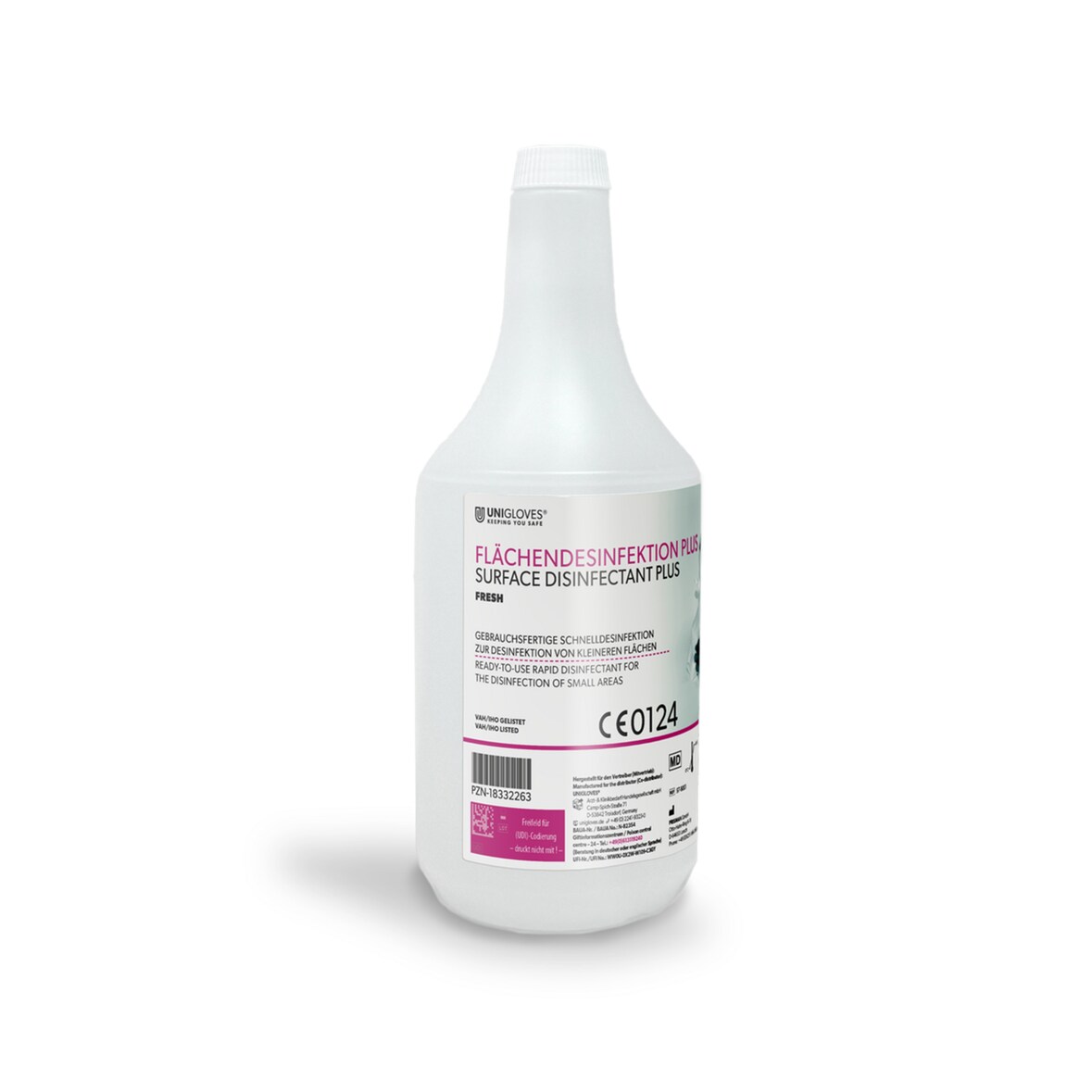 UNIGLOVES Flächendesinfektion PLUS - gebrauchsfertig - 10 x 1 L grüner Apfel