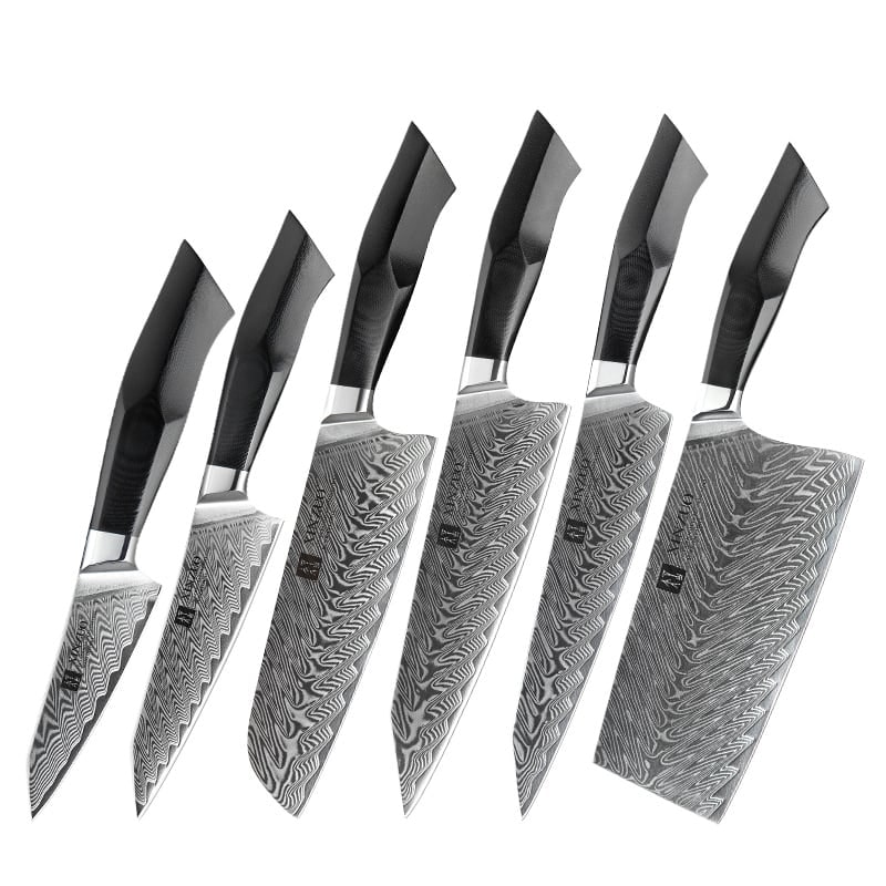 XinZuo - Damascus messenset 6-delig - B32 Feng series
