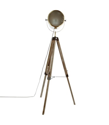 Atmosphera Ebor - Lámpara de Pie 62,5x57x150cm de Madera y Hierro