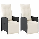 thumbnail of vidaXL Tuinstoelen 2 st verstelbaar met kussens poly rattan zwart