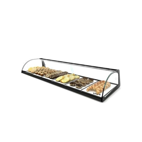 Vitrine neutre à poser - 1 niveau - 1190 mm - verre trempé - E6 | Sayl Barcelona - Sans lumière LED