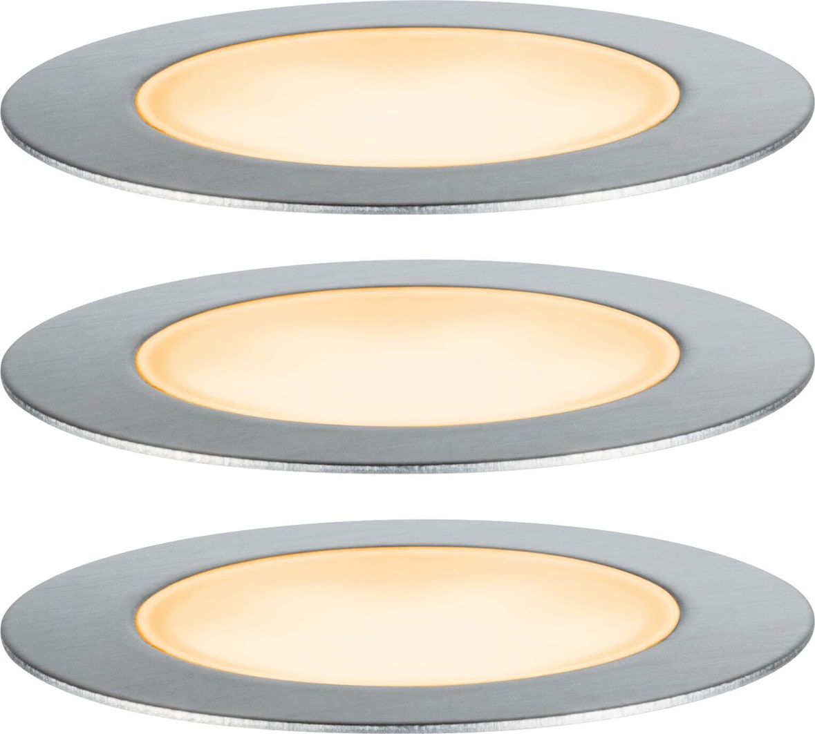 Paulmann Plug & Shine LED Bodeneinbauleuchte Floor Basisset Insektenfreundlich IP67 2200K 3x2W  21VA Silber 94722