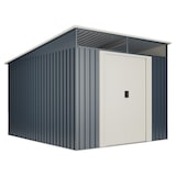 thumbnail of Wasabi - Caseta Jardín 6,6m2 Stark - Tragaluz Policarbonato - Gris Antracita y Beige - Puerta Corredera Doble - Techo Inclinado - Cobertizo Metal