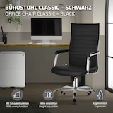 thumbnail of ML-Design Bürostuhl Schwarz Kunstleder ergonomisch, höhenverstellbar, Wippfunktion, Drehstuhl mit Armlehnen & Rollen