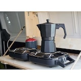 thumbnail of Réchaud gaz 2 feux 4600W pliable + 4 Cartouches de gaz KEMPER