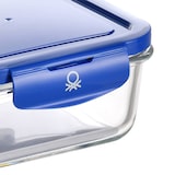 thumbnail of Benetton - Set di 3 bottiglie rettangolari ermetiche da 1180 ml/840 ml/690 ml in borosilicato arcobaleno