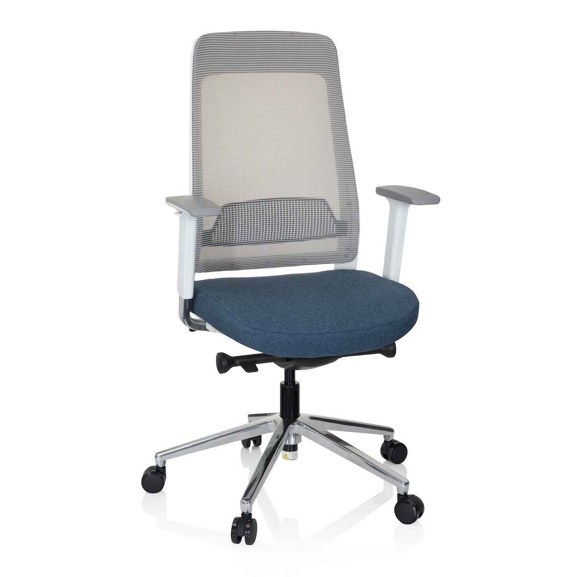 Cadeira de escritório profissional CHIARO T2 WHITE azul/cinzento hjh OFFICE