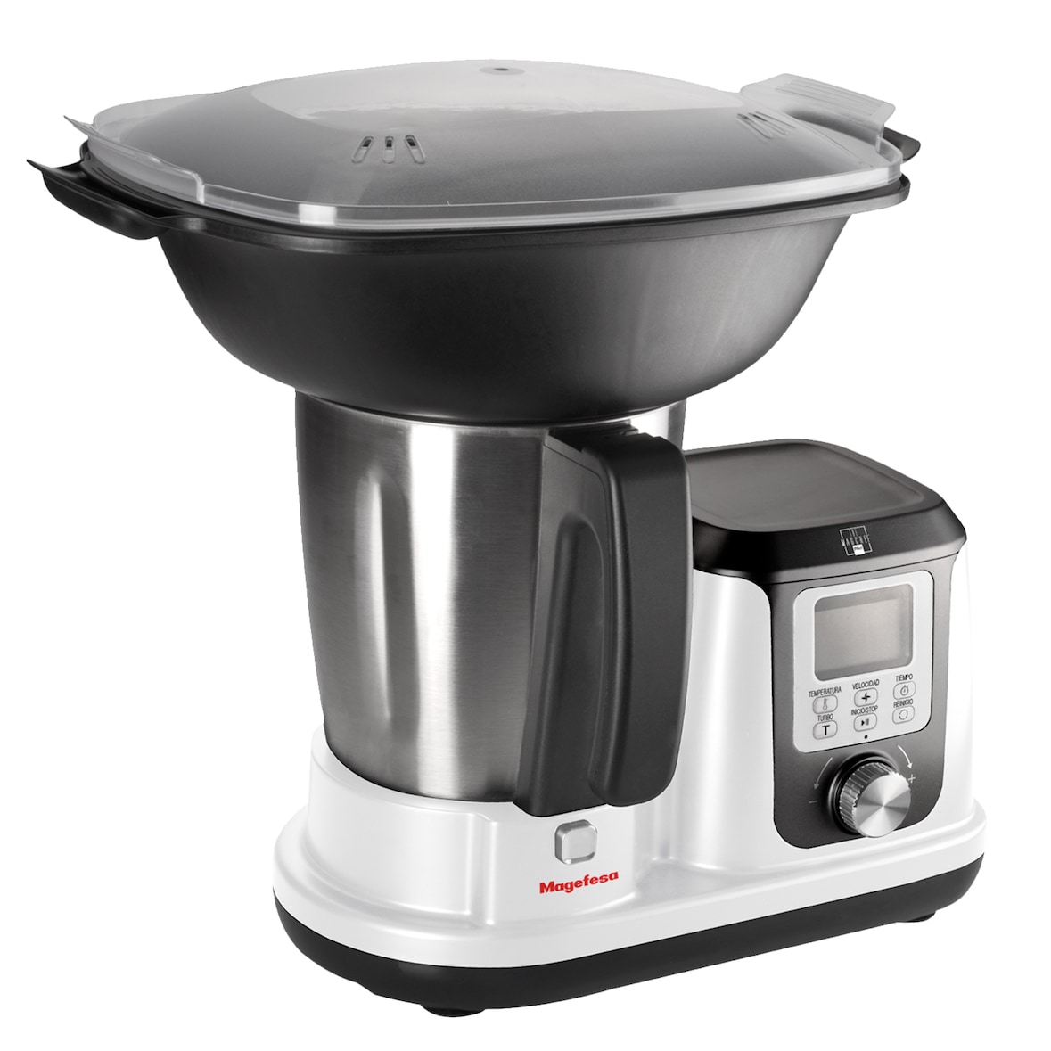 Magefesa Magchef Plus - Robot de Cocina Multifunción Blanco, Capacidad 3.3L, Incluye Recetario, Espátula, Batidor, Protector Cuchillas, Vaso Medidor