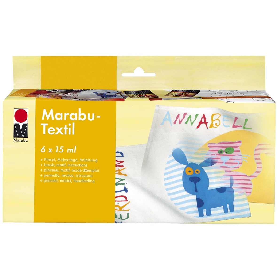Marabu 171600087 Stoffmalfarbe 6 x 15,0 ml