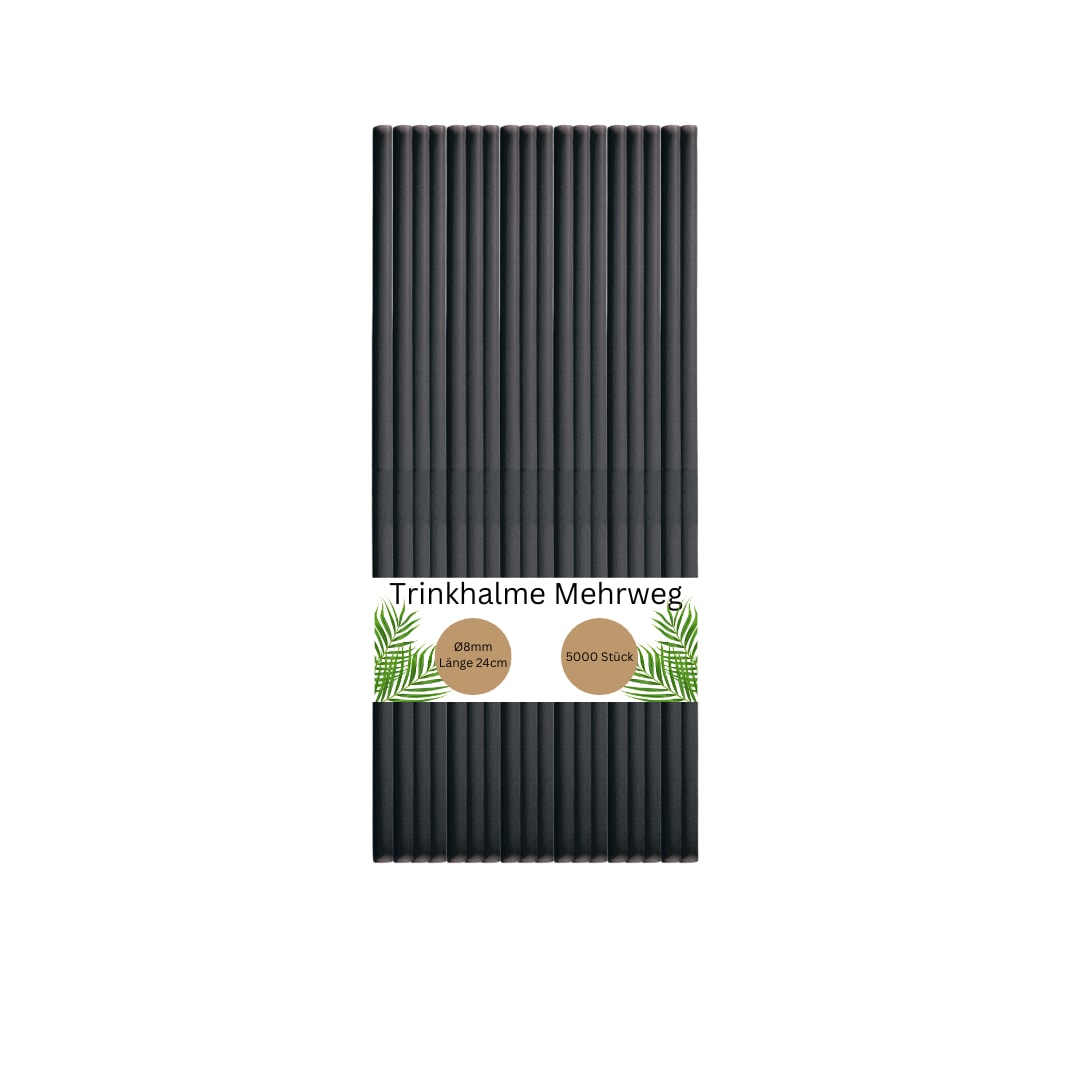 DeinPack 5000 Mehrweg-Trinkhalme aus Kunststoff - Ø8mm Länge 240mm - Nachhaltig & Wiederverwendbar - Ideal für Cocktails & Drinks