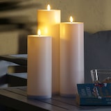 thumbnail of LED Kerzenset XXL Außen Outdoorkerzen 3 Größen Timer Sensor 3er Set